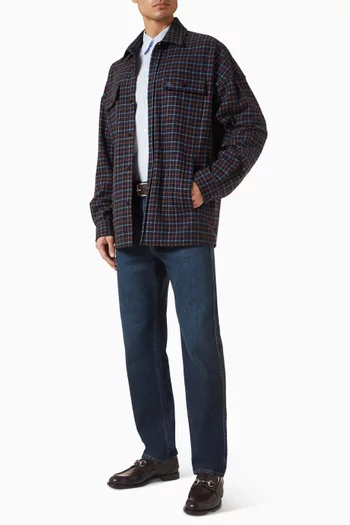 Brushed Check Shirt in Wool-blend