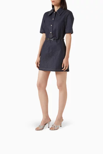 حذاء مفتوح بشعار حرفي GG متداخلين مرصع بالكريستال جلد لامع