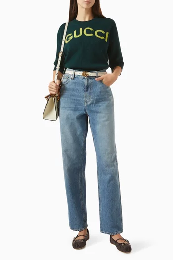 بلوزة بشعار الماركة بتصميم إنتارسيا صوف