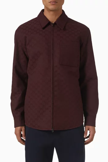 جاكيت بسحّاب بنقشة حرفي GG قنب