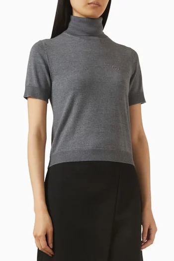 Embroidered Turtleneck in Wool