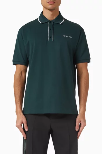 تي شيرت بولو مطرز قطن بيكيه