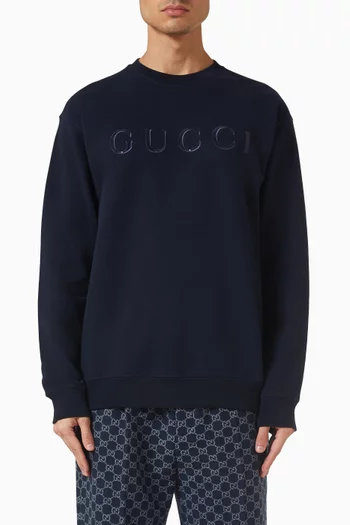 Embroidered Logo Sweatshirt in Cotton