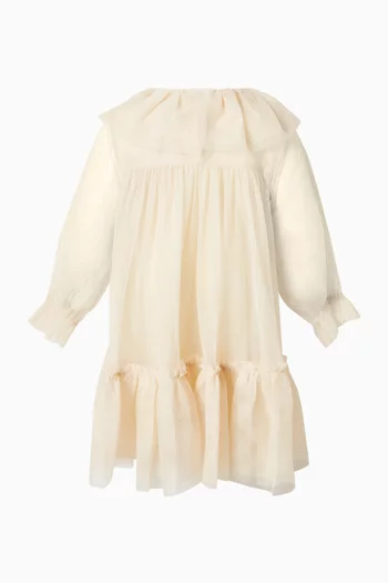 فستان بعقدة تول