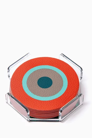 Stella Coasters in Leather, Set of 6
