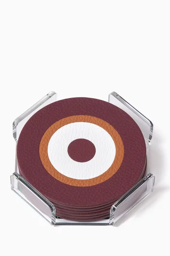 Stella Coasters in Leather, Set of 6