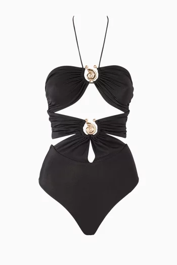 Shell Ruched One-piece Swimsuit