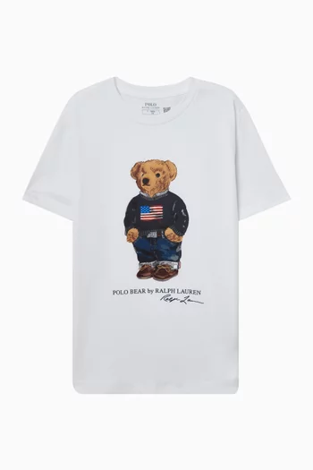 تي شيرت قطن بطبعة دب بولو