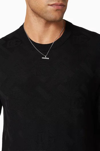 قلادة هيليكس بدلاية حرف T فضة إسترلينية