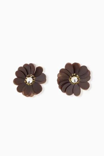 Eclats De Marguerites Clip-on Earrings in Gold-plated Brass