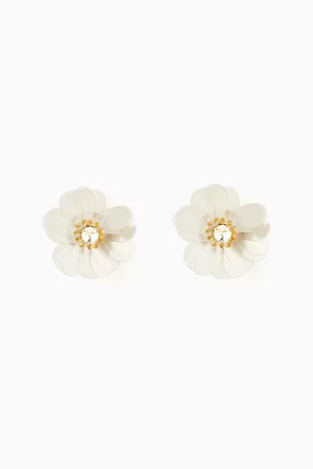 Eclats De Marguerites Clip-on Earrings in Gold-plated Brass