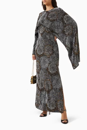 Pearl-embroidered Dress in Crepe