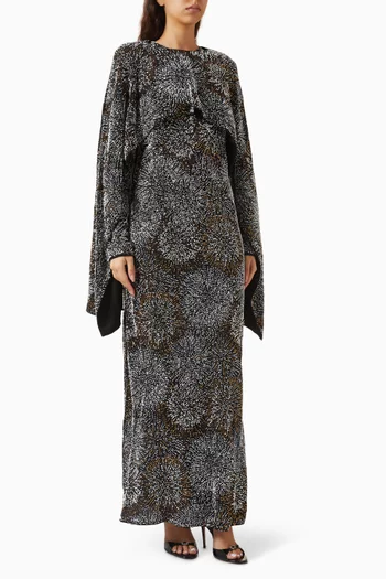 Pearl-embroidered Dress in Crepe