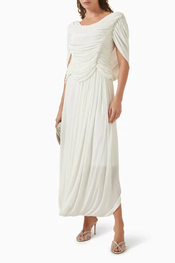 Cascade Draped Midi Dress