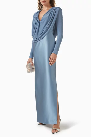 فستان ايمينانس طويل بدرابيه