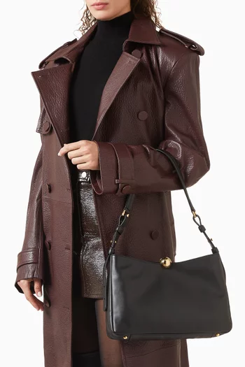 FURLA SFERA SOFT  MEDIUM SIZED SHOULDER BAG MADE FROM SMOOTH VERONA CALF LEATHER WITH SPHERIC FURLA LOCK CLOSURE ON TOP.:BLK:One Size|219081392