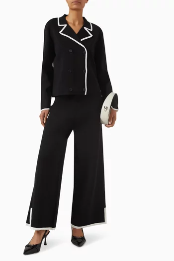 Contrast-knit Cardigan in Viscose Blend