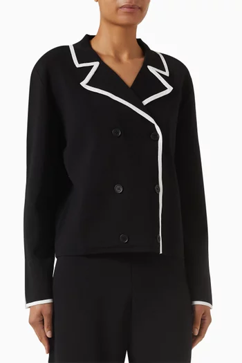 Contrast-knit Cardigan in Viscose Blend