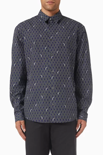 Geometric-print Shirt in Cotton