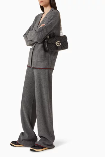 حقيبة كتف مارمونت متوسطة بشعار حرفي GG جلد ماعز