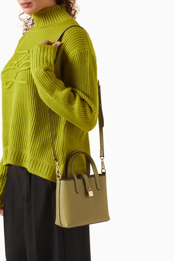 K/Autograph Padlock Mini Tote Bag in Leather