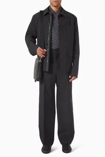 تي شيرت بولو بنقشة حرفي GG جاكار قطن بيكيه