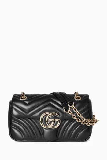 Small GG Marmont Shoulder Bag in Lambskin Leather