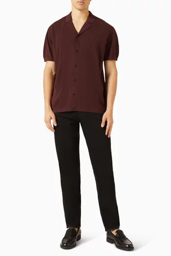 Monogram Knitted Polo Shirt in Cotton