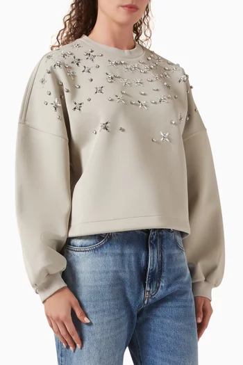 Bibiana Embellished Sweatshirt in Neoprene