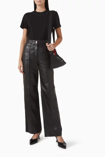 Stud-embellished T-shirt in Jersey