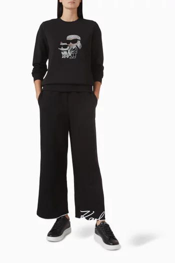 Ikon Embellished Sweatshirt in Organic Cotton Blend