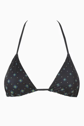 قطعة بيكيني علوية بنقشة شعار الماركة بألوان متدرجة