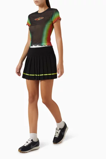 بلوزة بطبعة قماش شبكي