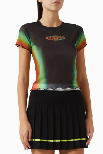 بلوزة بطبعة قماش شبكي