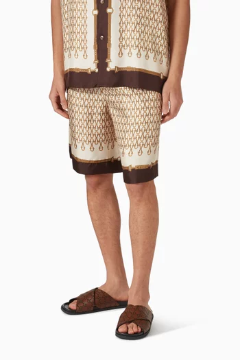 حذاء مفتوح بشعار حرفي GG جلد