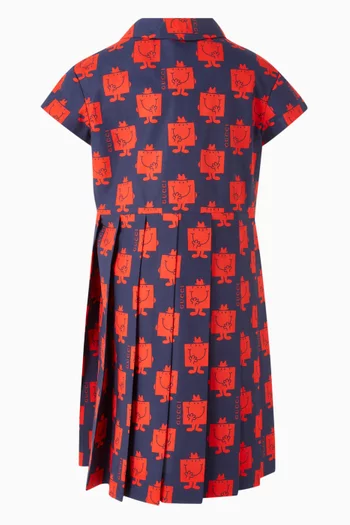 فستان بنمط قميص مزين بطبعة