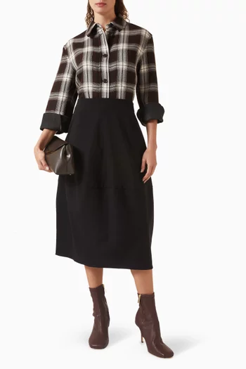 Checked Overshirt in Viscose-cotton