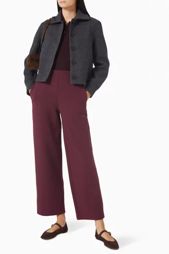 بنطال رياضي قماش سكوبا بقصة ساق أسطوانية