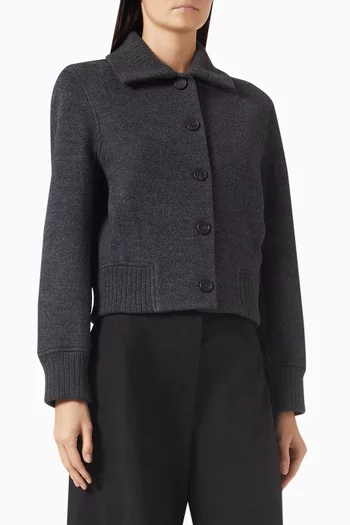 Ribbed Boiled Jacket in Merino-wool