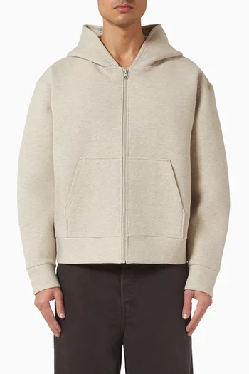 Oversized Zip-up Hoodie in Scuba-jersey