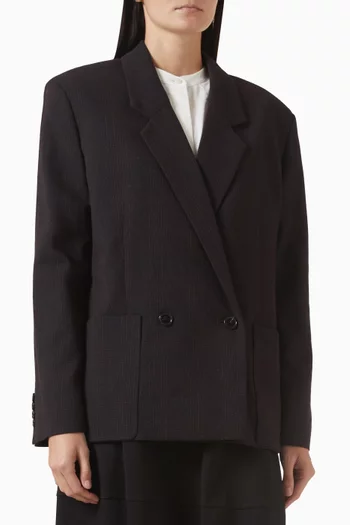 Checked Double-breasted Blazer