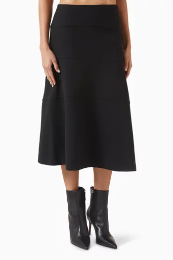 Curved A-line Midi Skirt