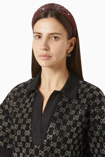 طوق رأس مرصع بالكريستال قنب بشعار حرفي GG