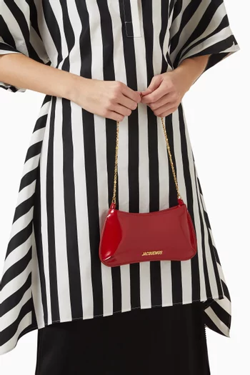 Le Petit Bisou Chaîne Shoulder Bag  in Shiny Leather