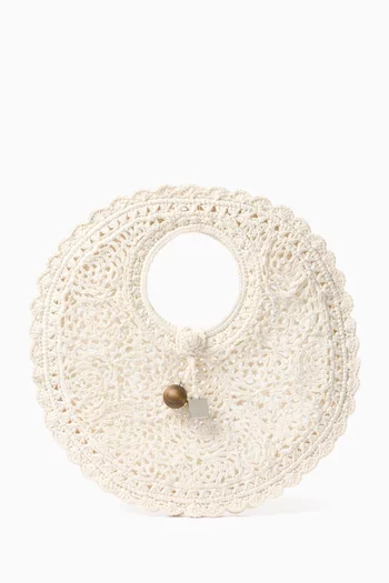 Le Petit Rond Spiaggia Tote Bag in Lace Raffia