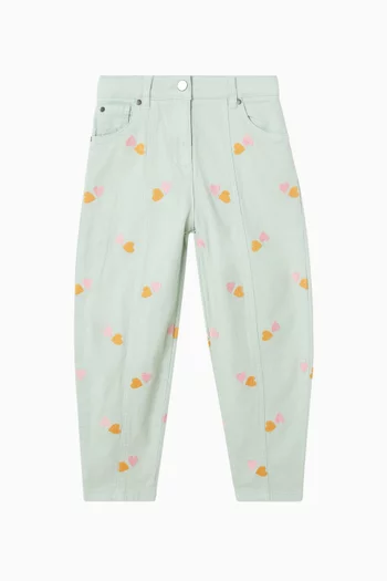 Embroidered Heart Jeans