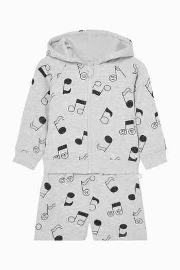 Hoodie & Shorts Set in Cotton