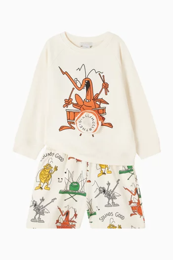 شورت رياضي بنقشة فرقة موسيقية لحشرات جيرسيه