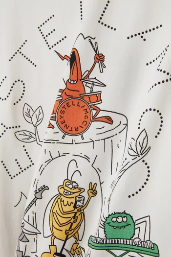 تي شيرت بطبعة شعار الماركة قطن