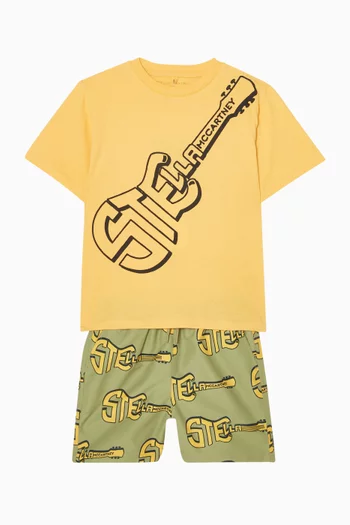 Logo Guitar T-shirt in Cotton